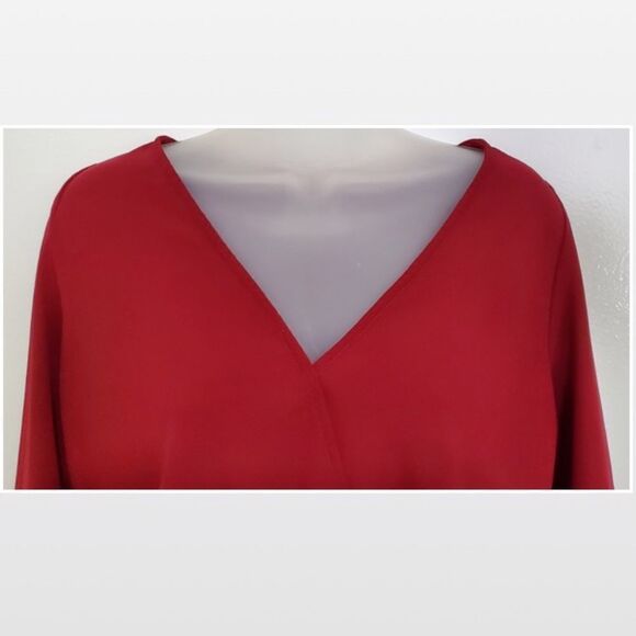Y2K Charlotte Russe Small Red Chiffon Crop Trend Top - Picture 6 of 16